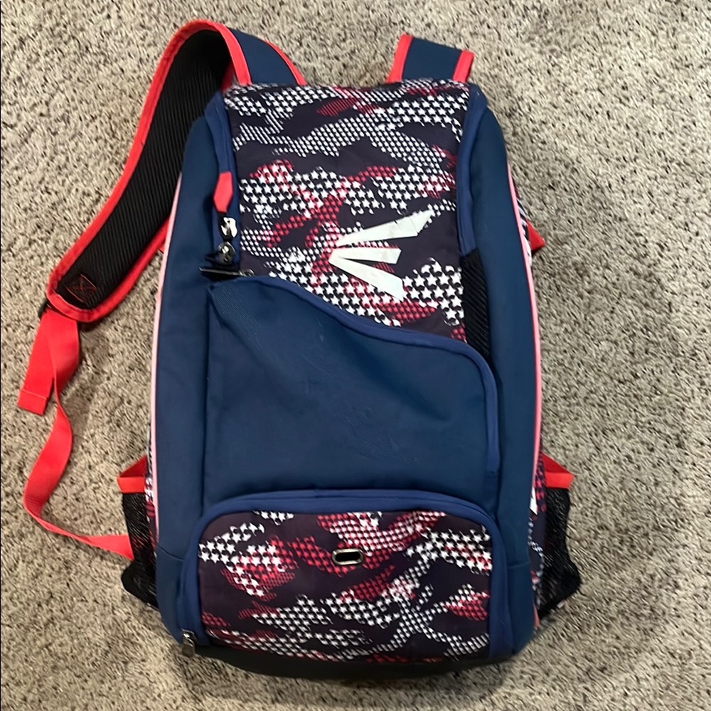 Easton Blue and Red Backpack with Graphic Design